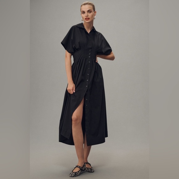 The Tobie Button-Front Pleated Shirt Dress - Picture 1 of 10